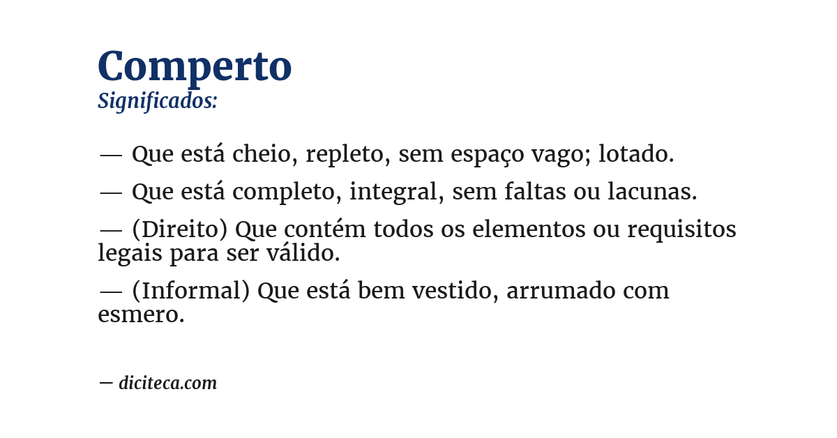 Significado de comperto