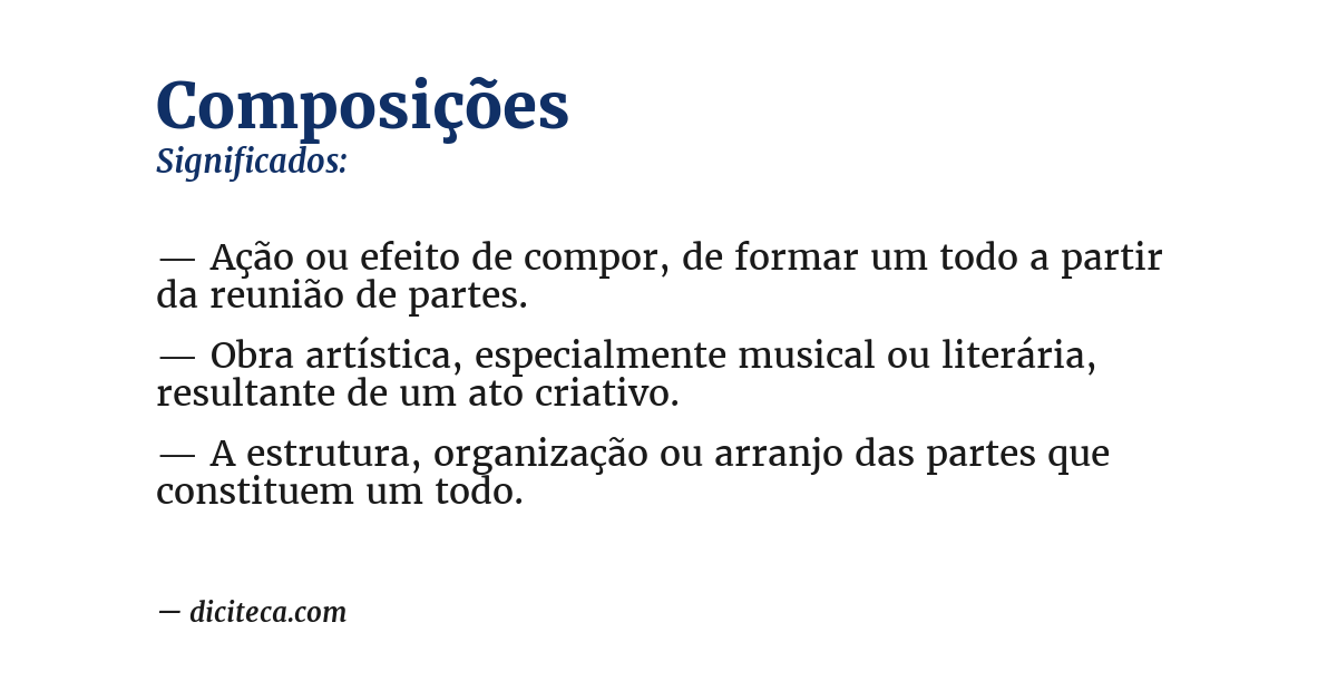 Significado de composições