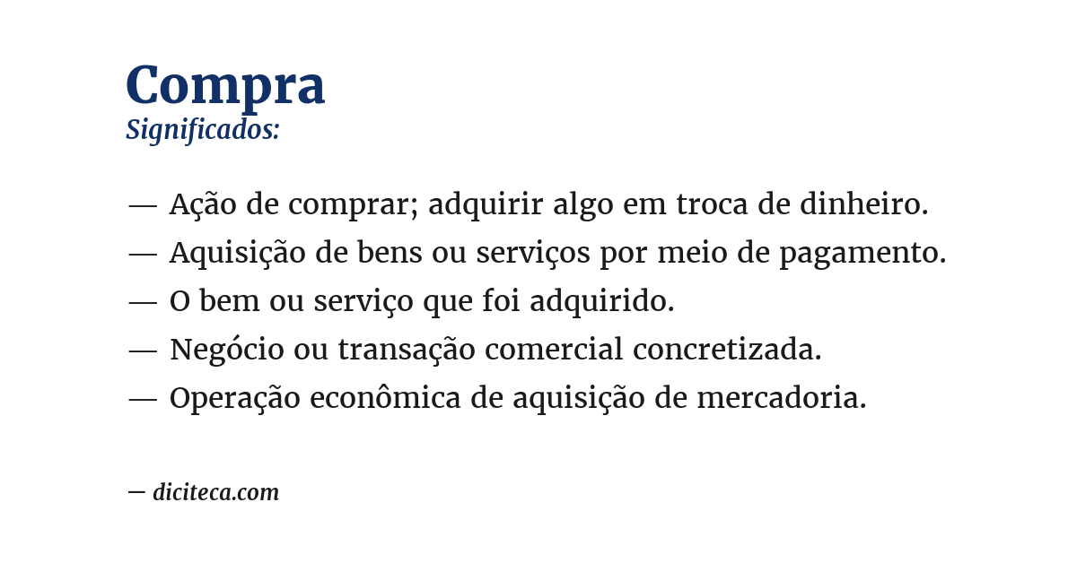 Significado de compra