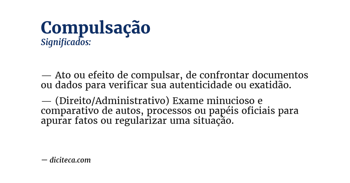 Significado de compulsação