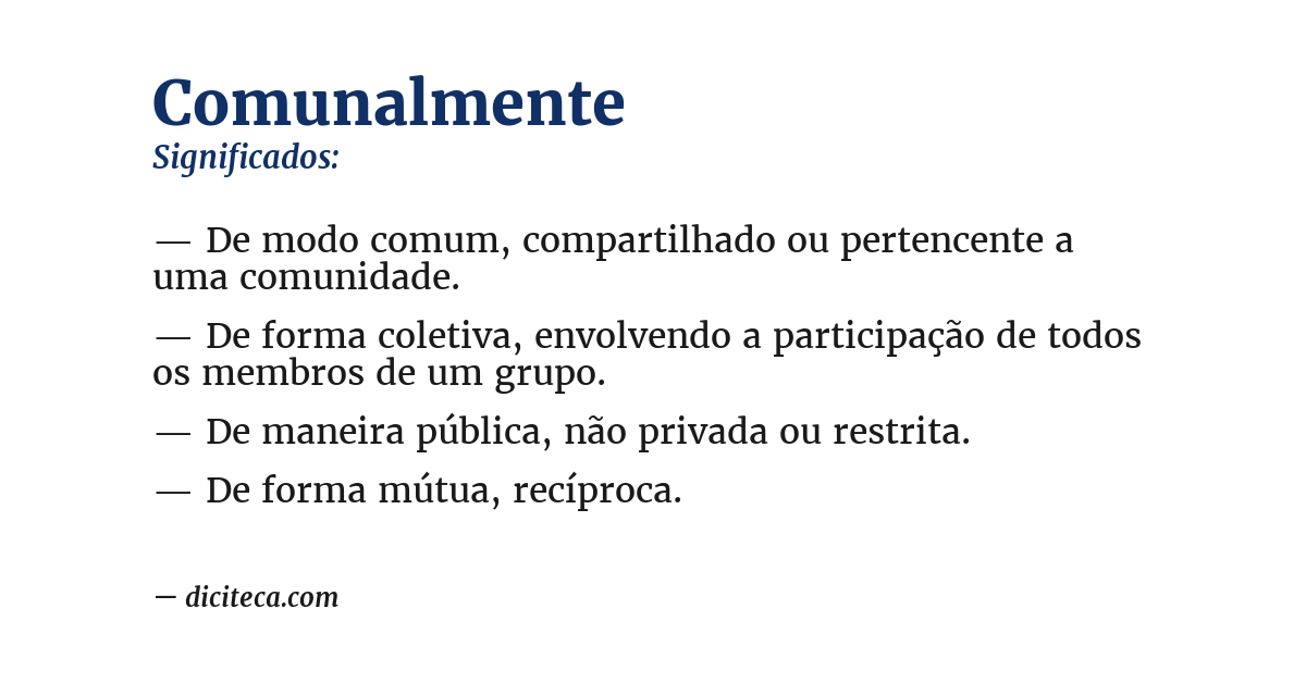 Significado de comunalmente