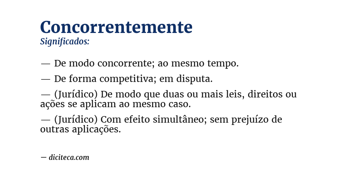 Significado de concorrentemente