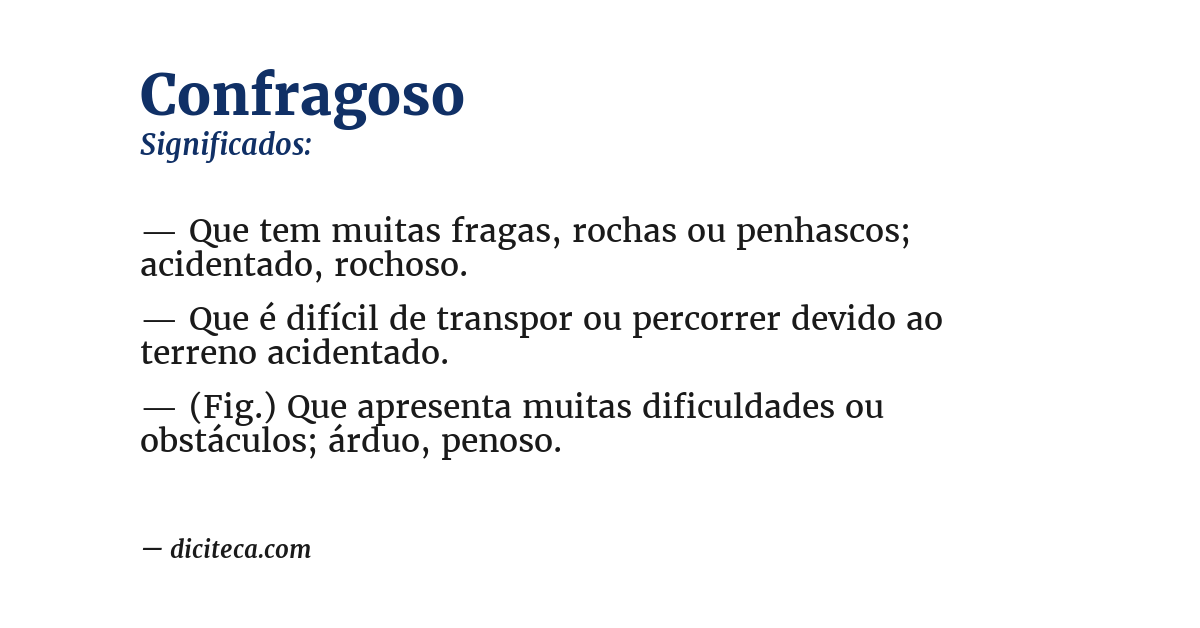 Significado de confragoso