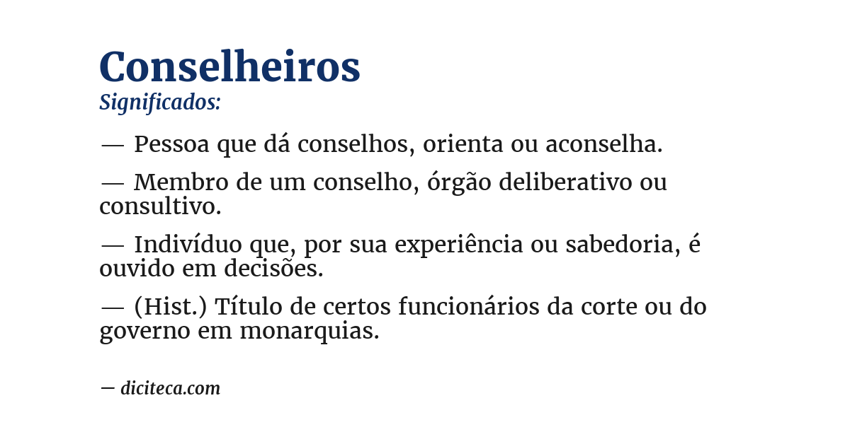Significado de conselheiros