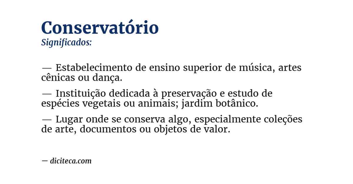 Significado de conservatório