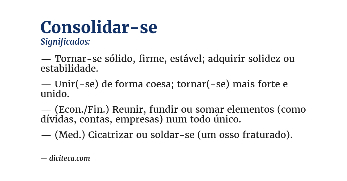 Significado de consolidar-se