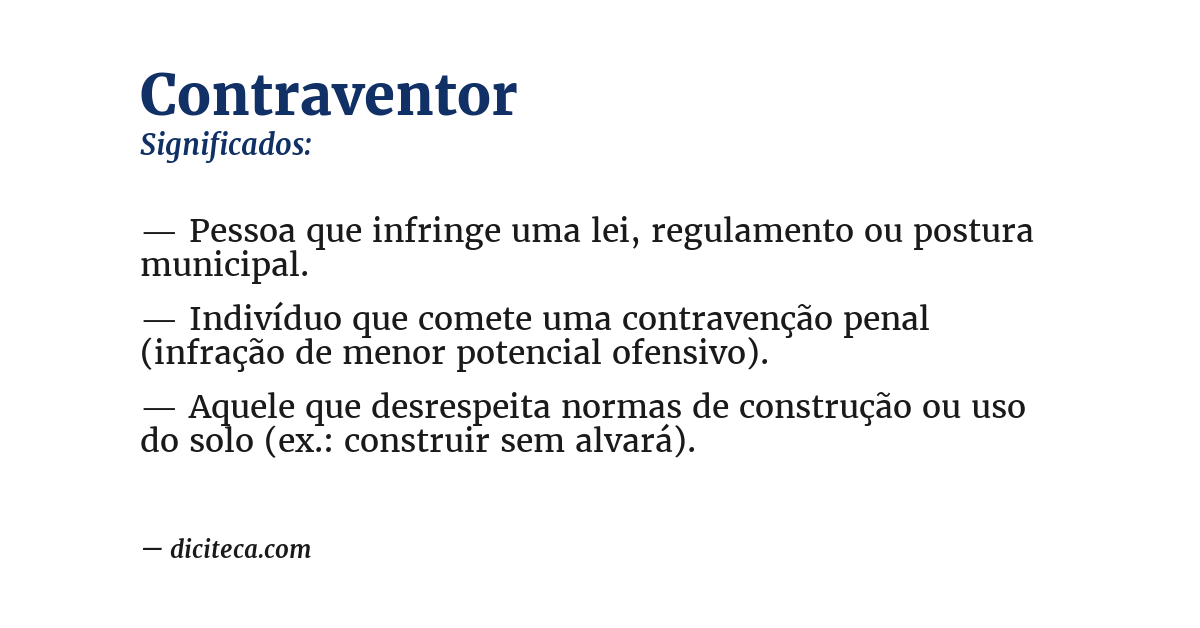 Significado de contraventor