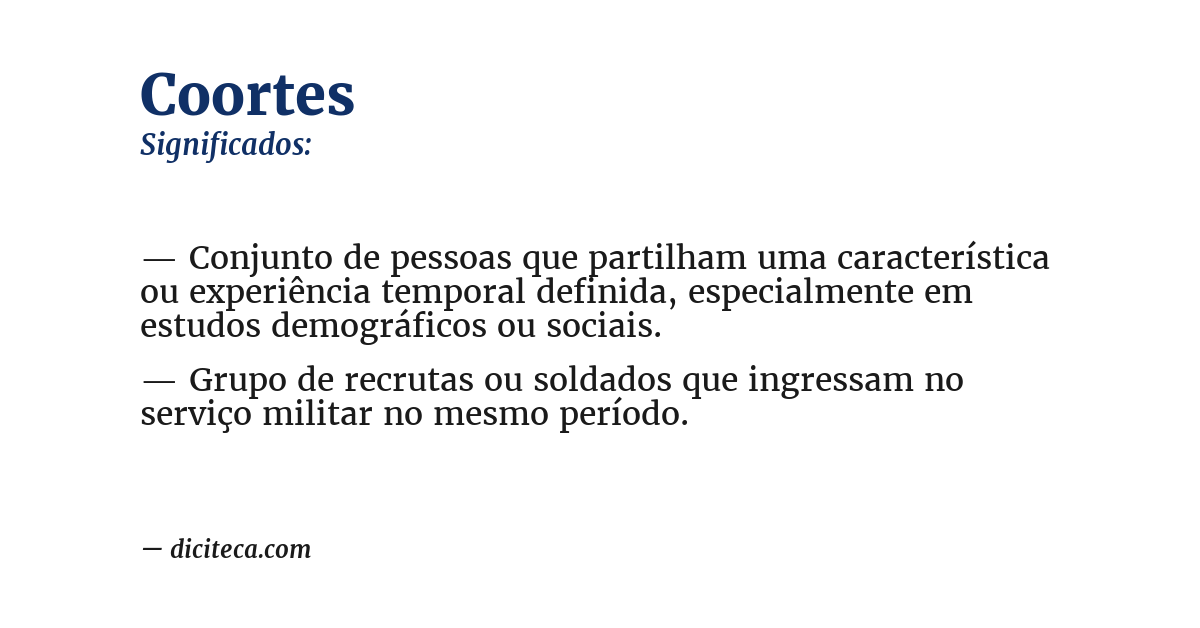 Significado de coortes