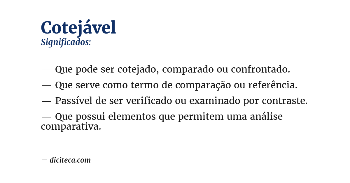 Significado de cotejável