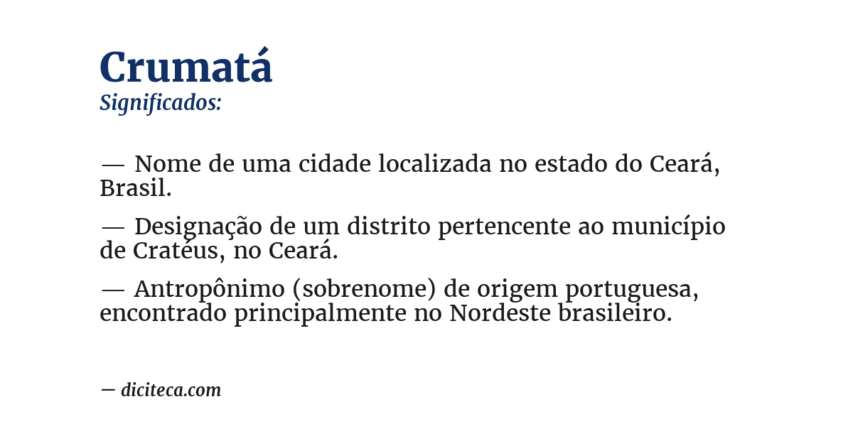 Significado de crumatá