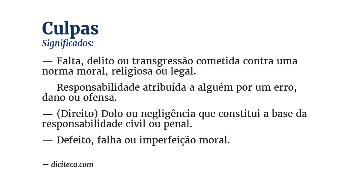 Significado de culpas