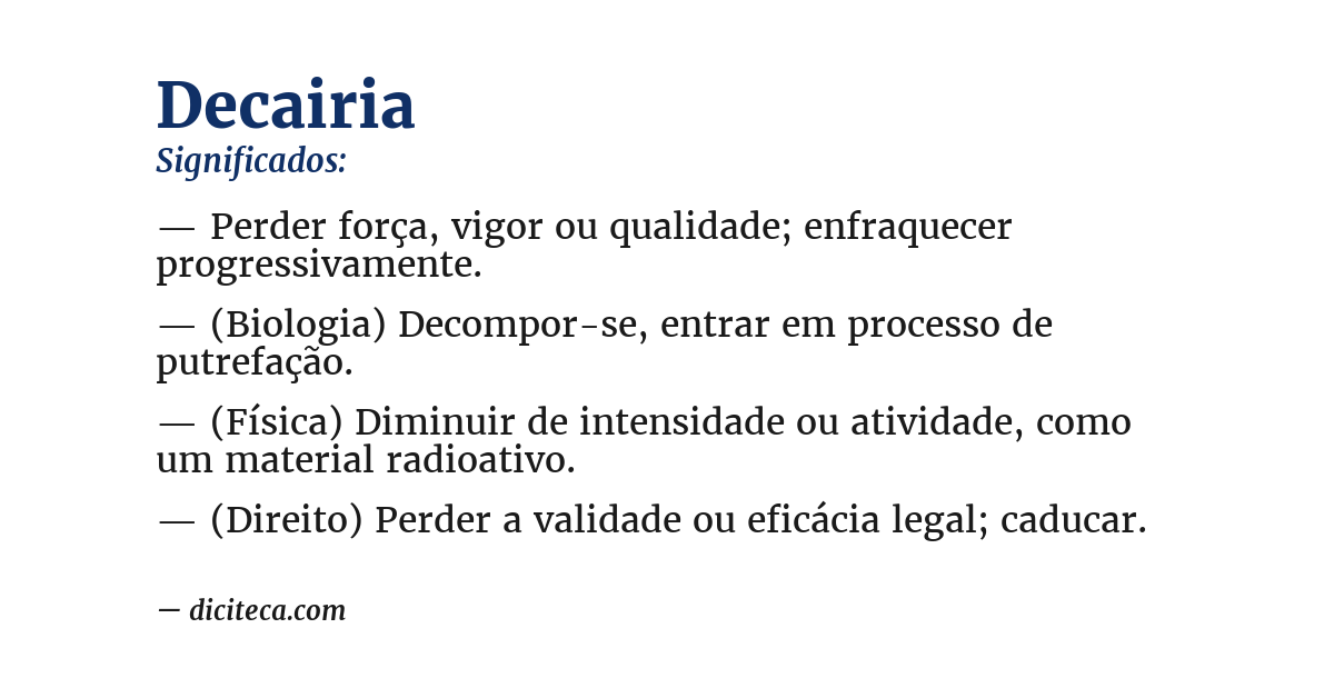 Significado de decairia