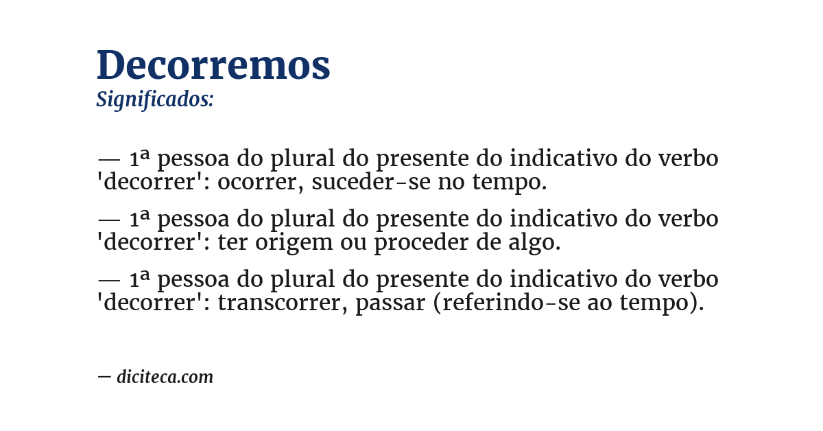 Significado de decorremos