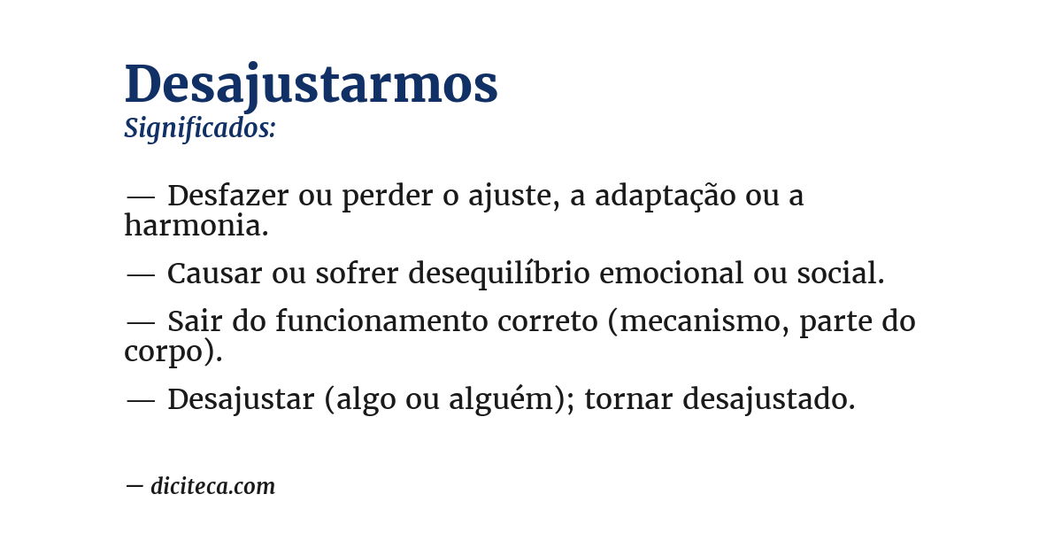 Significado de desajustarmos