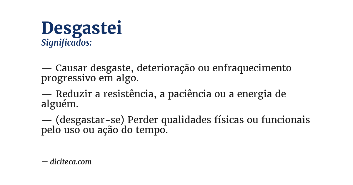 Significado de desgastei