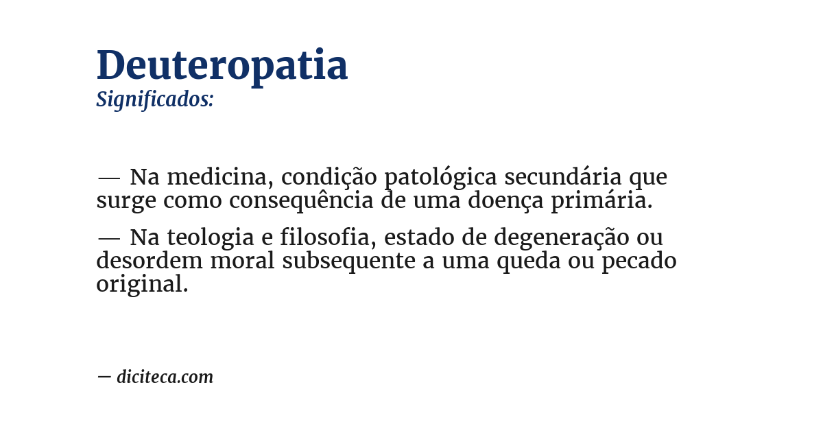 Significado de deuteropatia