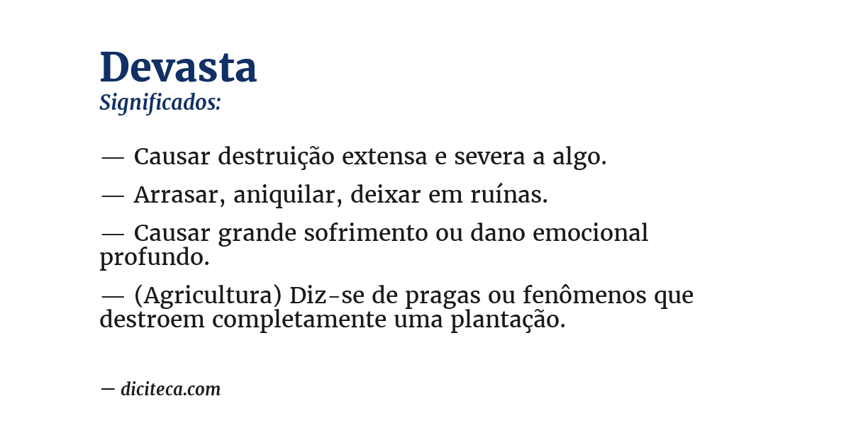 Significado de devasta