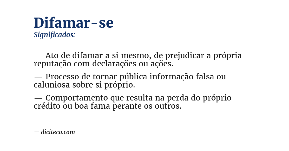 Significado de difamar-se