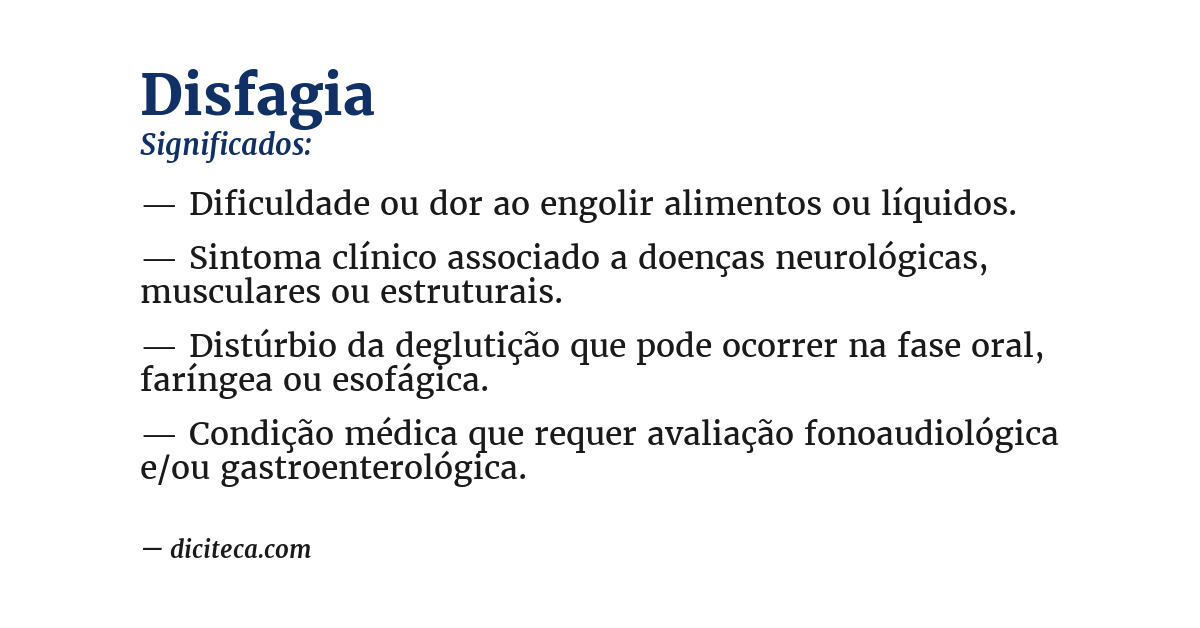Significado de disfagia