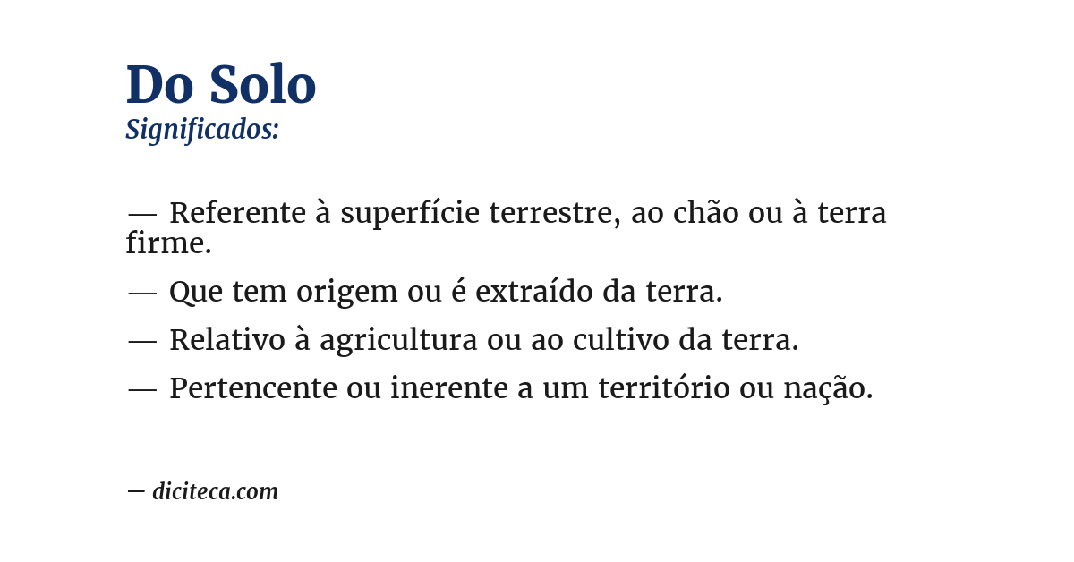 Significado de do solo