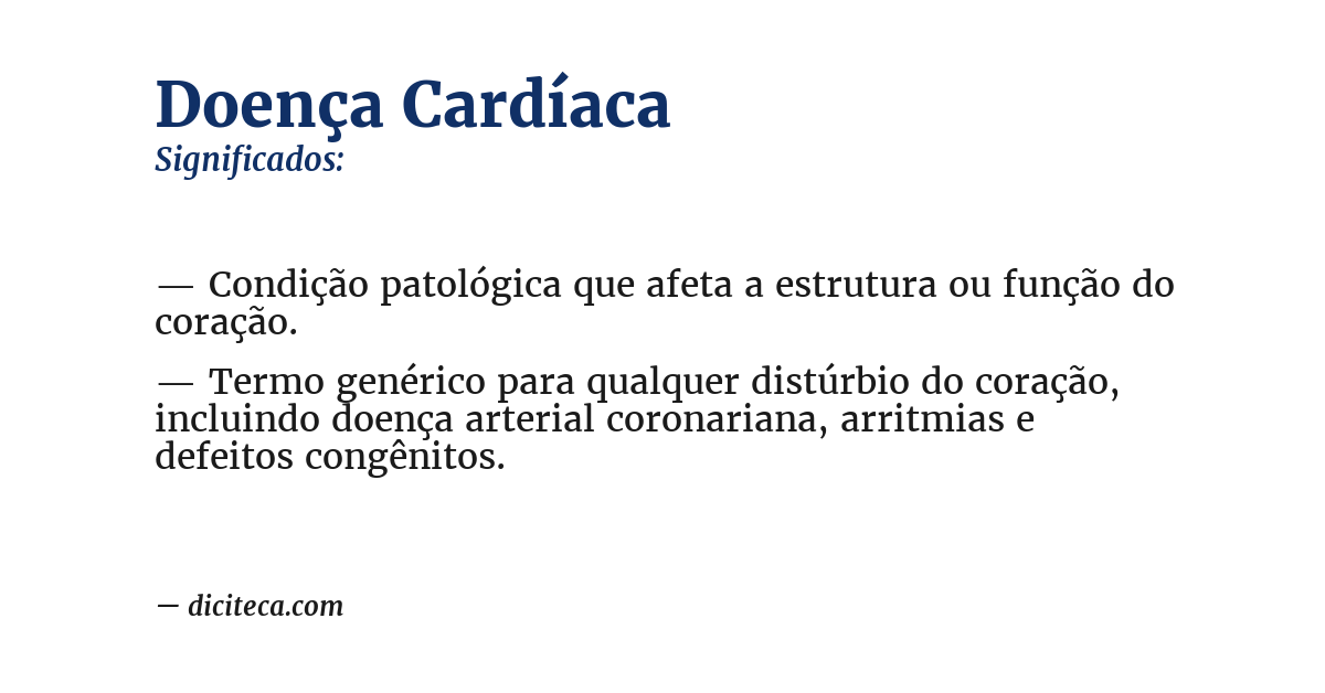 Significado de doença cardíaca