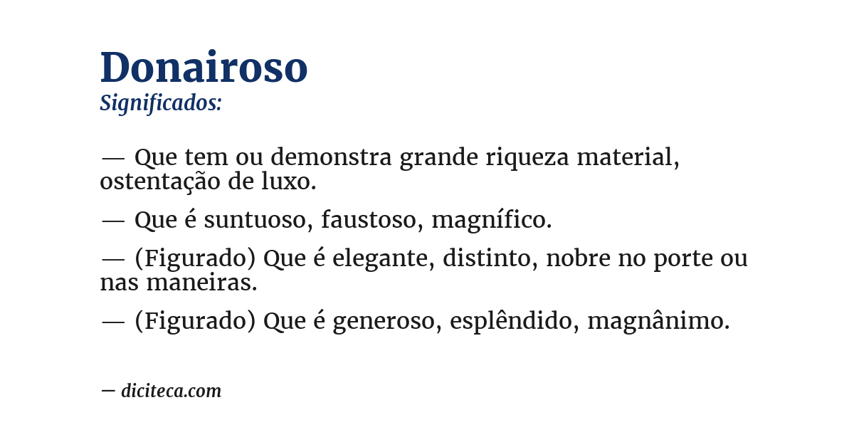 Significado de donairoso