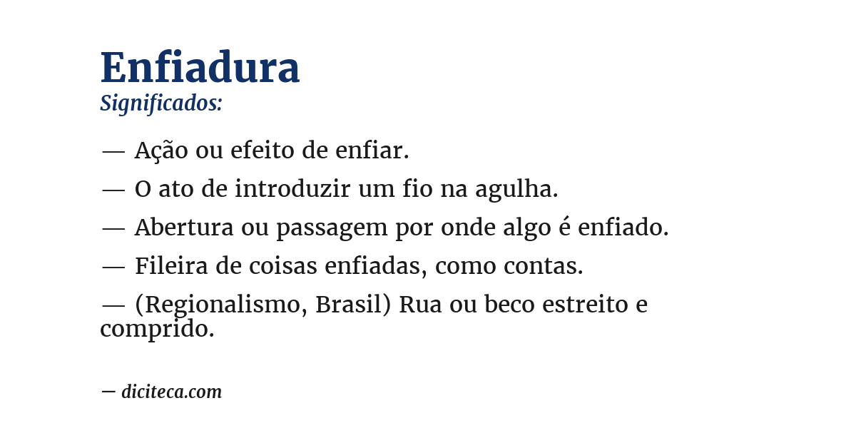 Significado de enfiadura
