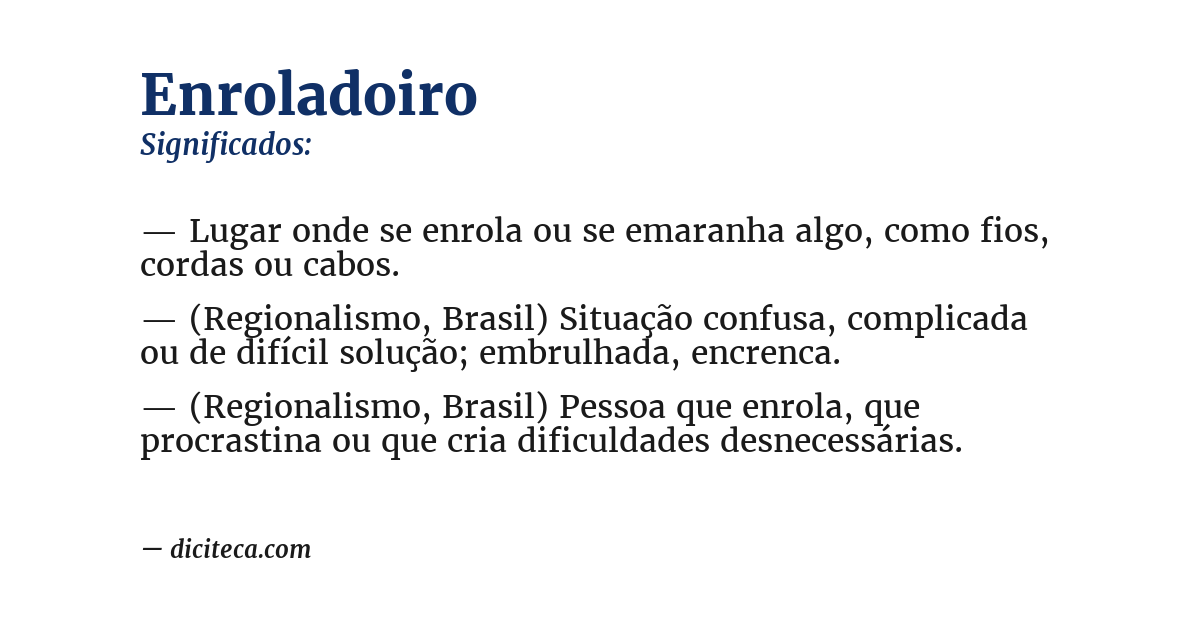 Significado de enroladoiro