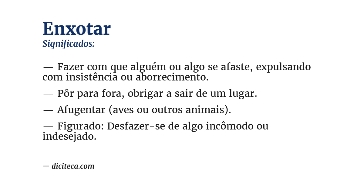 Significado de enxotar