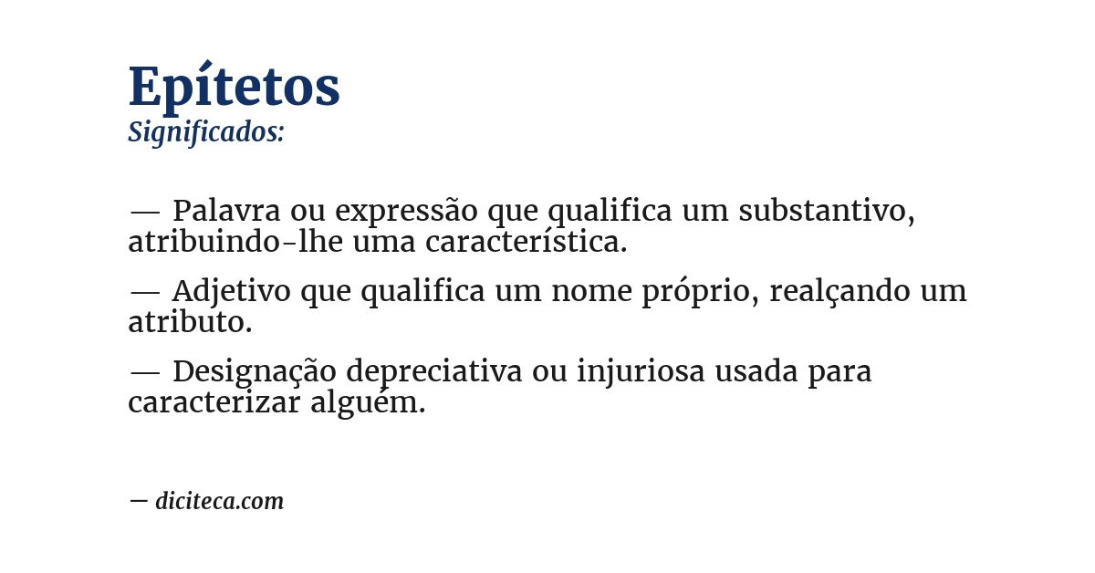 Significado de epítetos