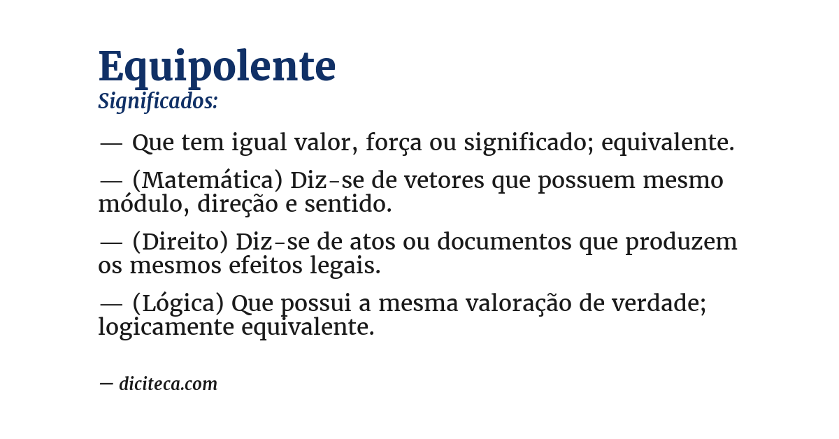 Significado de equipolente