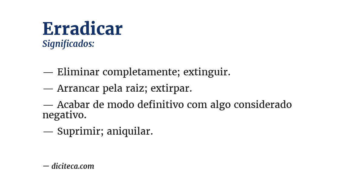 Significado de erradicar