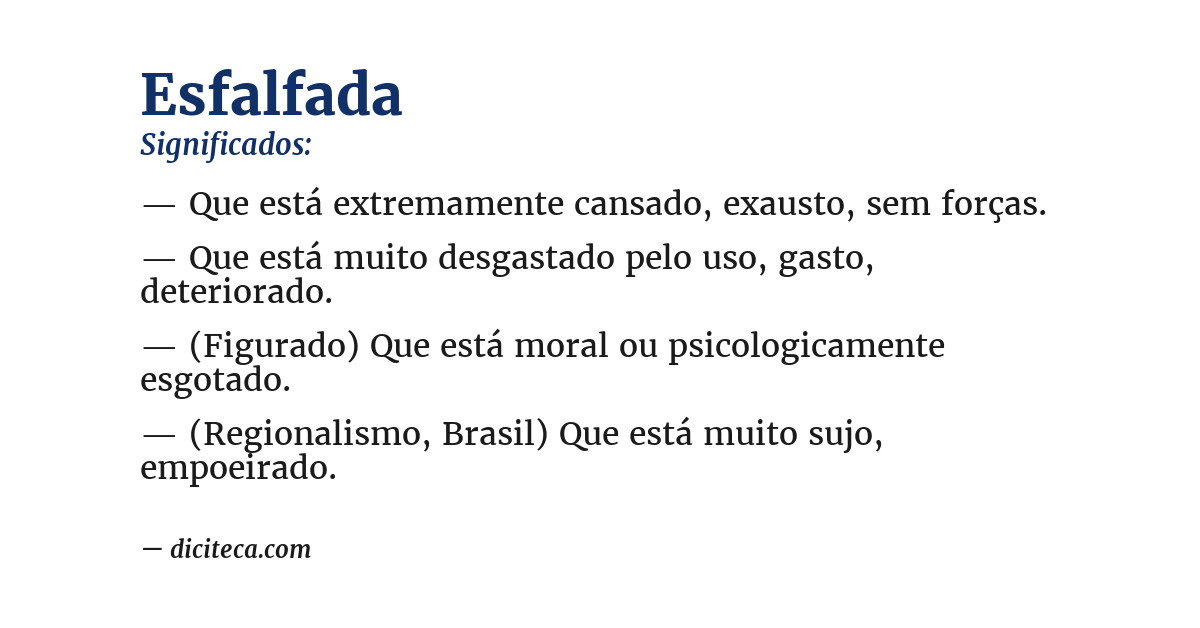 Significado de esfalfada