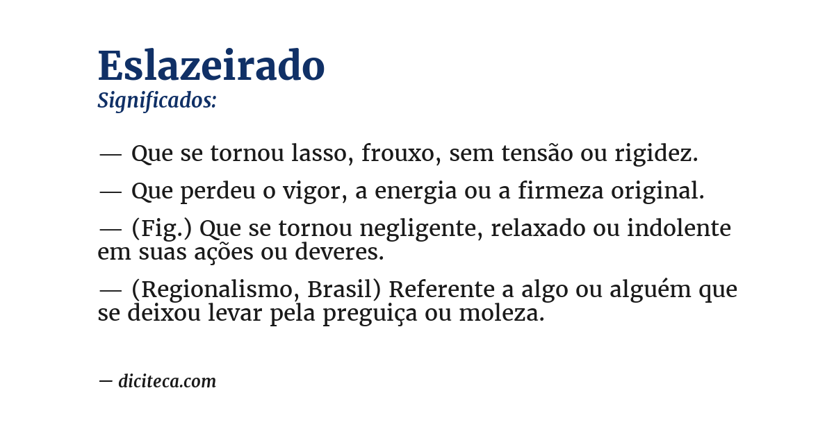 Significado de eslazeirado
