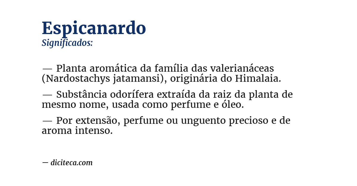 Significado de espicanardo
