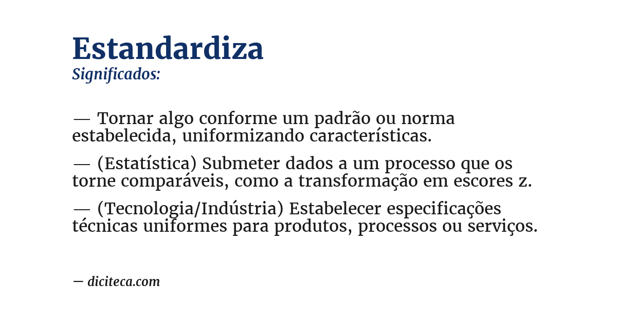 Significado de estandardiza