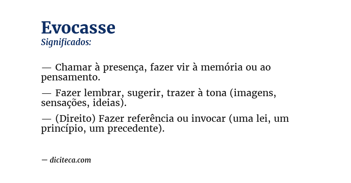 Significado de evocasse