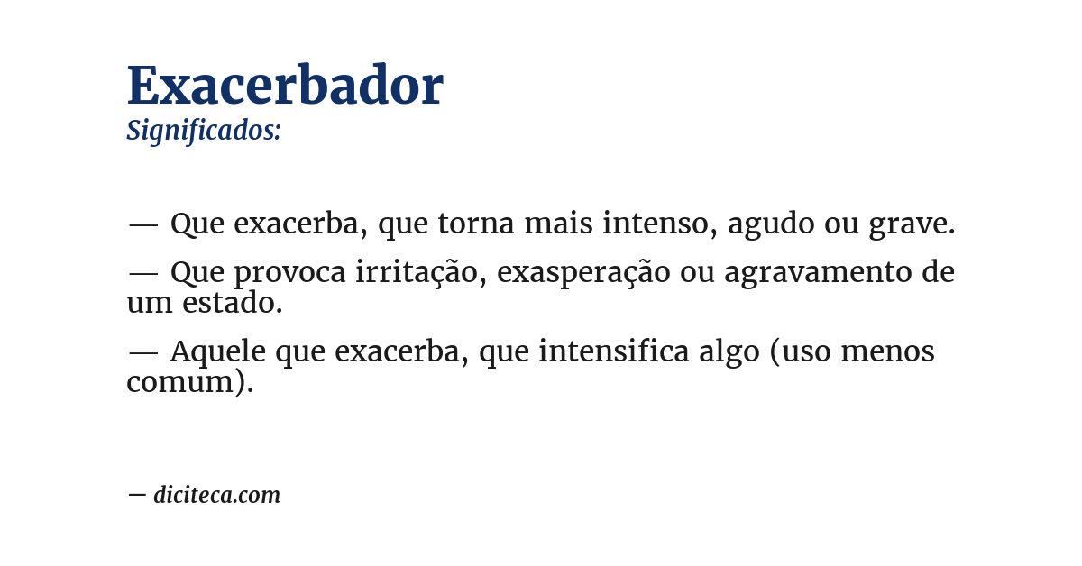 Significado de exacerbador