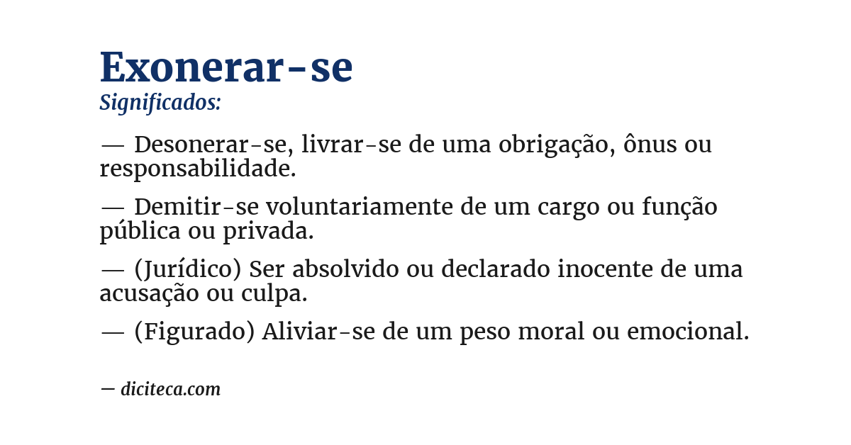 Significado de exonerar-se