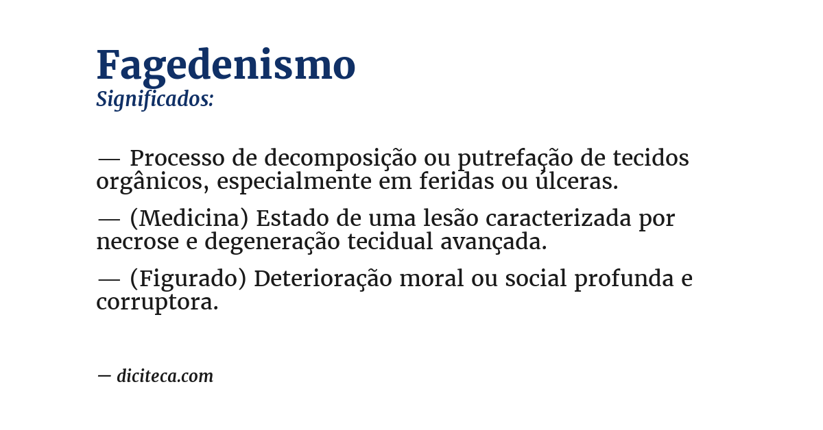 Significado de fagedenismo