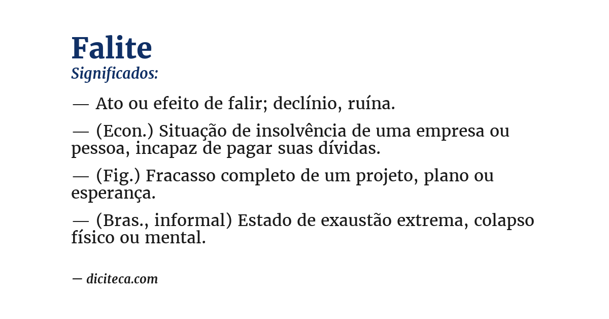 Significado de falite