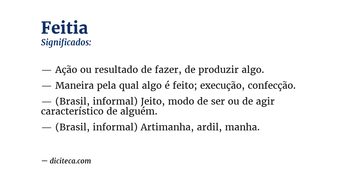 Significado de feitia