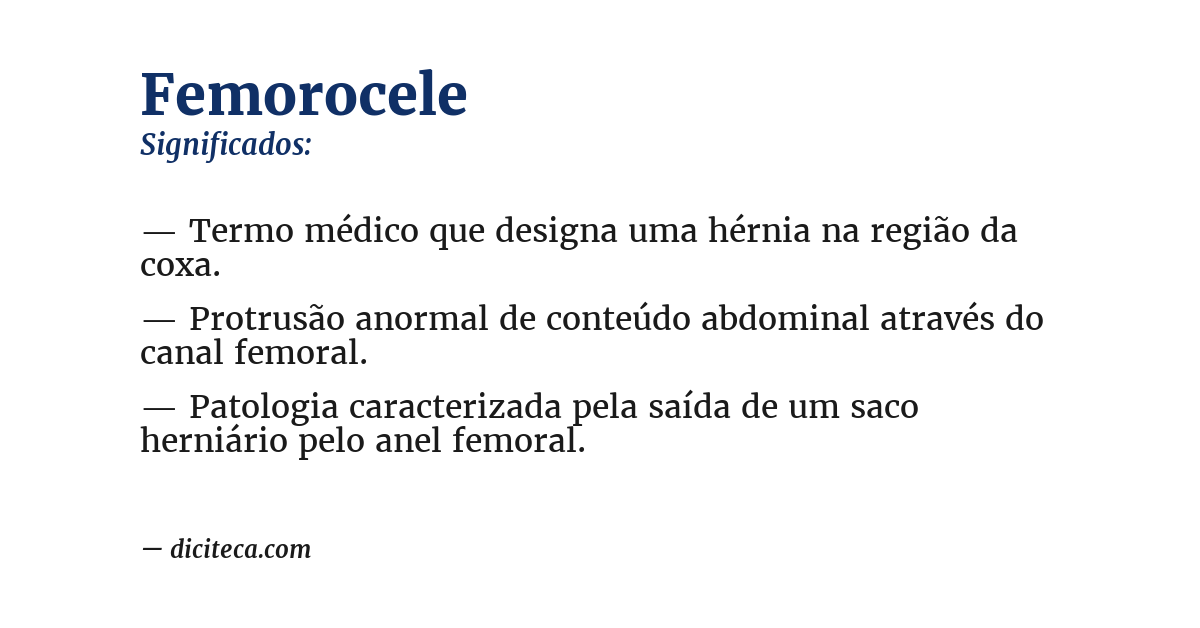 Significado de femorocele