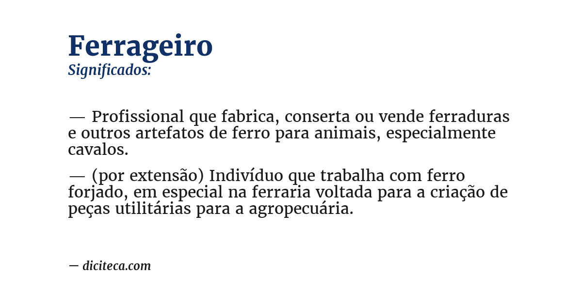 Significado de ferrageiro