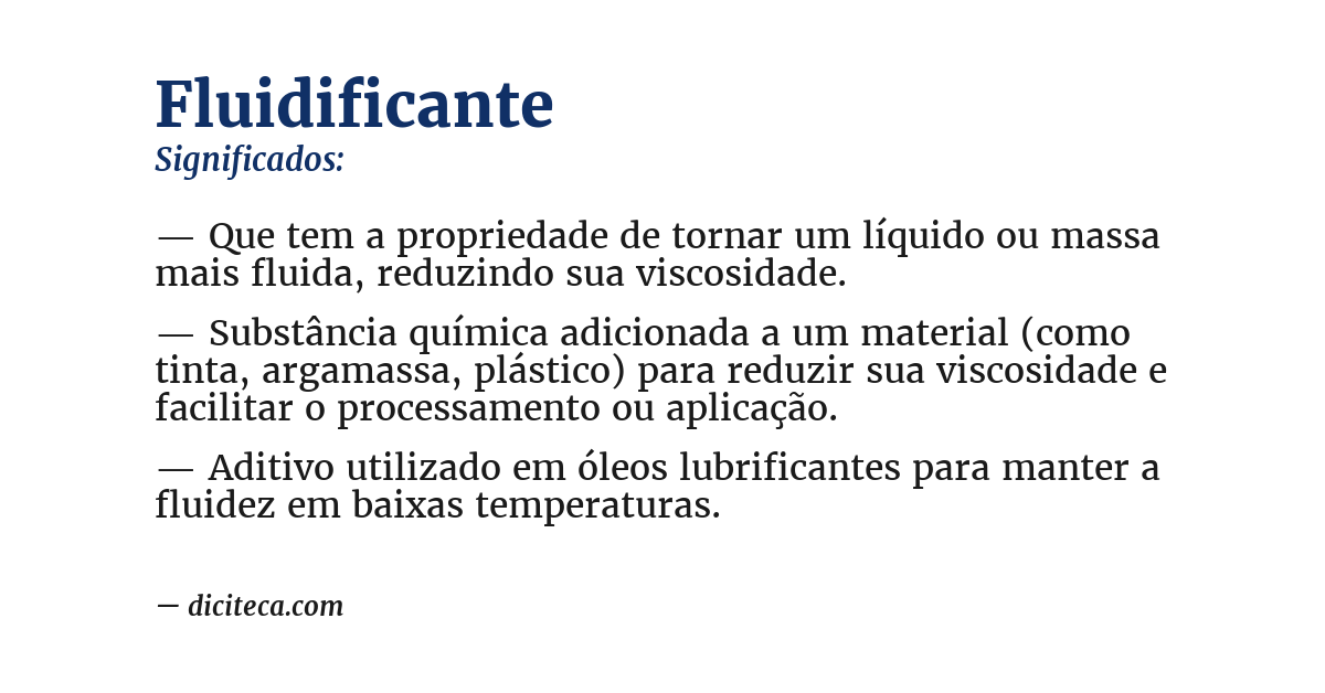 Significado de fluidificante