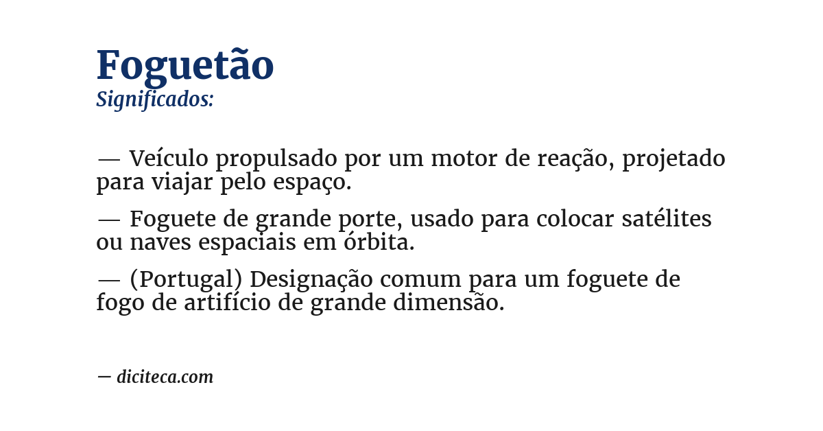 Significado de foguetão