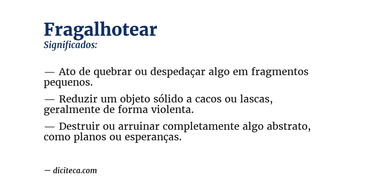 Significado de fragalhotear