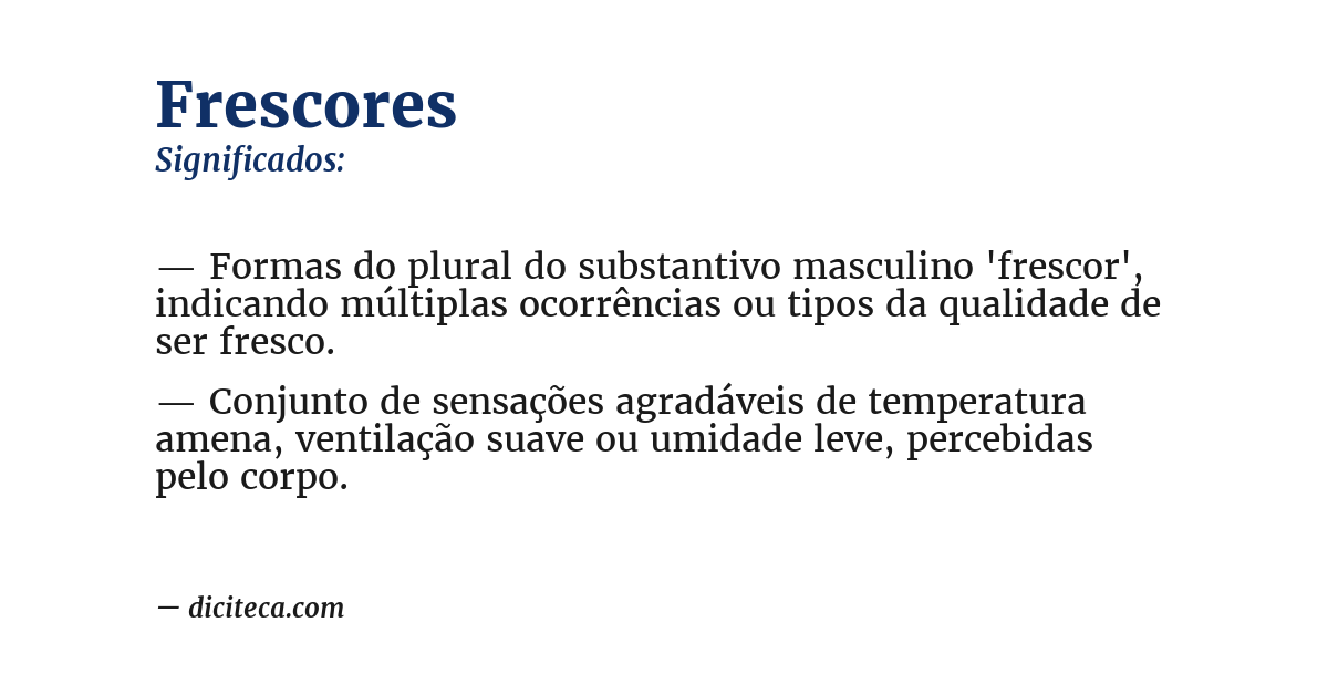 Significado de frescores