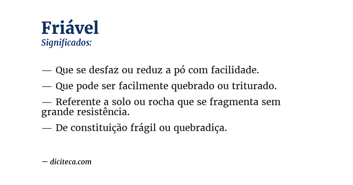 Significado de friável