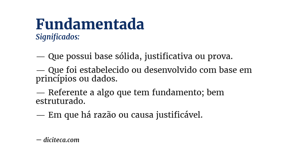 Significado de fundamentada
